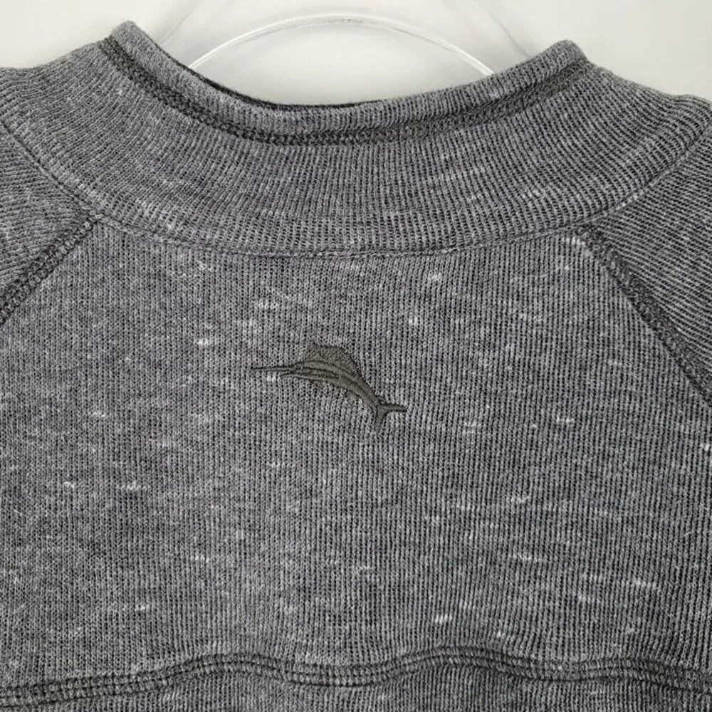 Tommy Bahama Size XXL Reversible Flipshot Half Zip Pullover Sweater Gray